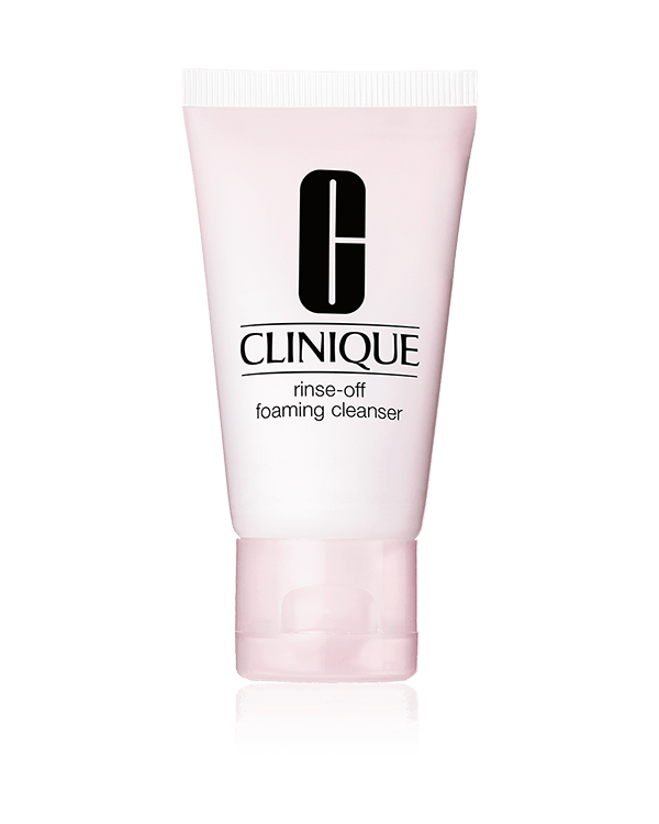 Rinse-Off Foaming Cleanser, Este limpiador facial en mousse elimina el maquillaje de larga duración y los protectores solares de forma rápida, suave y eficaz.